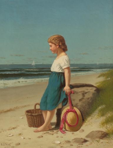 Young Girl at the Seashore by Samuel S. Carr, 1881