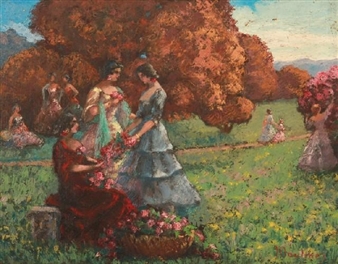 Ladies in the Garden - Ernest Moulines