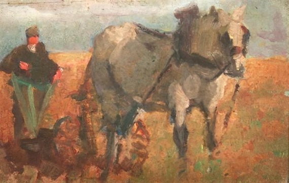 Ploughing by E. Phillips Fox, 1904