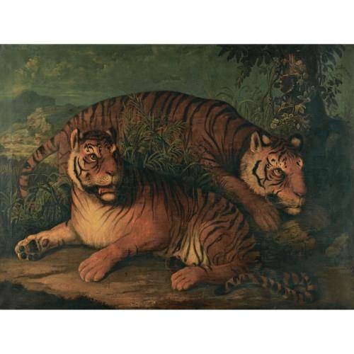 A Landscape with Bengal Tigers by Continental School, 19th Century, 19th Century