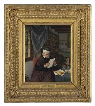 A lawyer seated at a table reading a letter - Adriaen van Ostade
