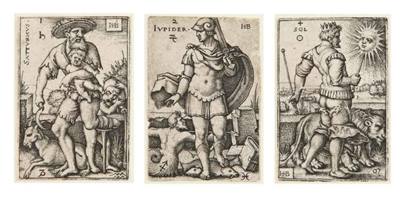 7 works: The seven Planets with the Zodiacs by Hans Sebald Beham, 1539