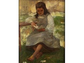 LESENDES MÄDCHEN - Jenö Ufebach