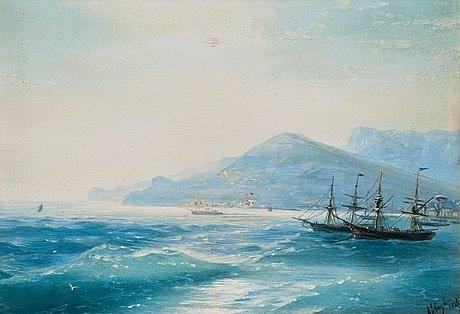 Ships Near the Coast by Ivan Aivazovsky, 1886