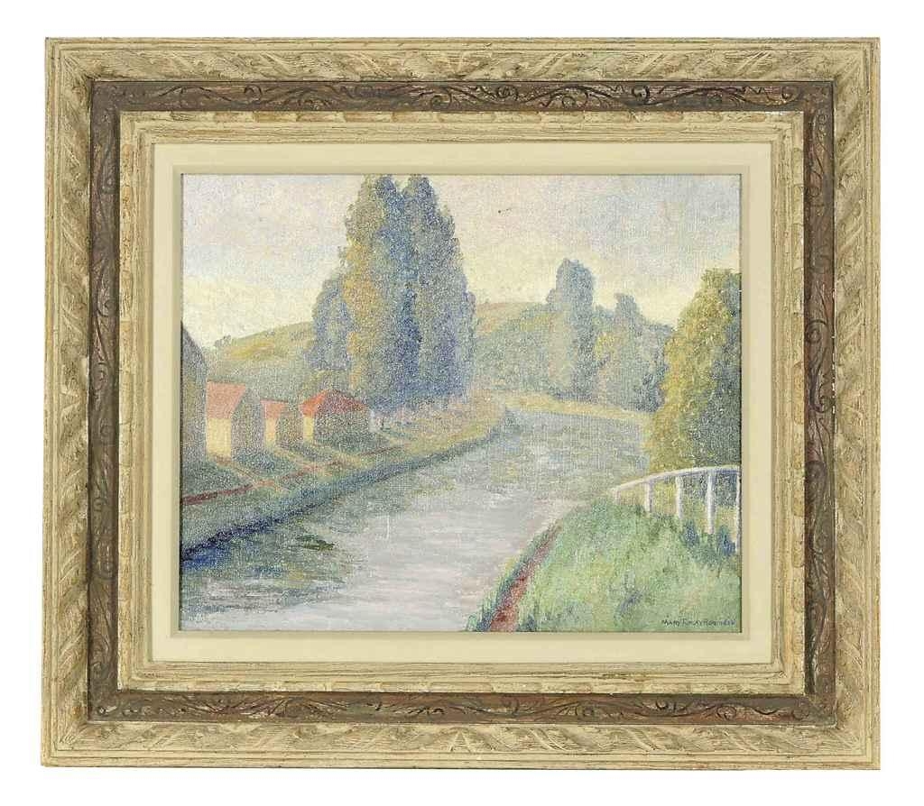 Artwork by Mary Robinson, A Bridge in the Vicinity of Fountainebleau, Made of oil on canvas