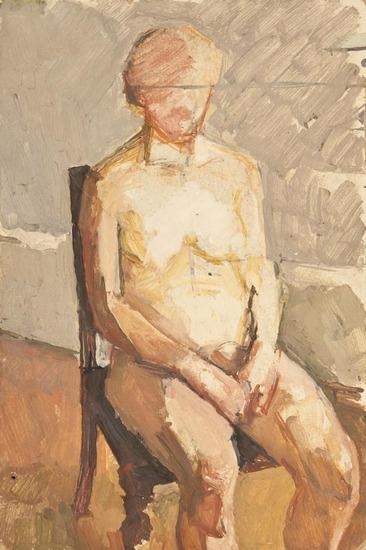 Seated Nude (not in K.&L.) by Euan Uglow, circa 1950