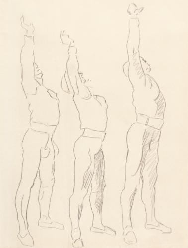 Study of three swaering soldiers by Ferdinand Hodler, circa 1912