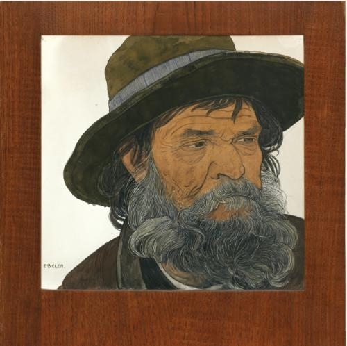 Portrait of an old man by Ernest Biéler