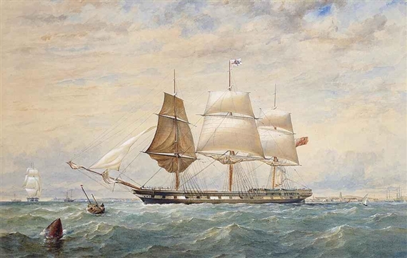 Thomas Goldsworth Dutton | The East Indiaman Windsor Castle leaving ...