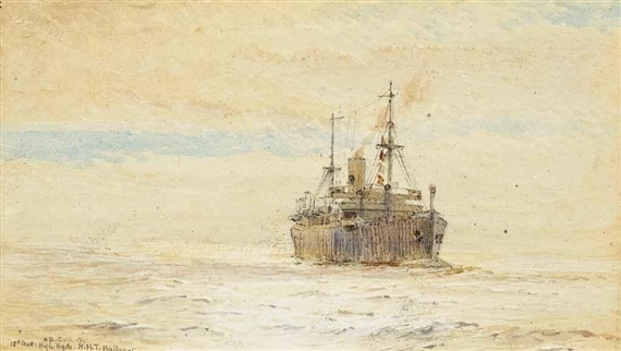 H.M.T. Ballarat in calm seas