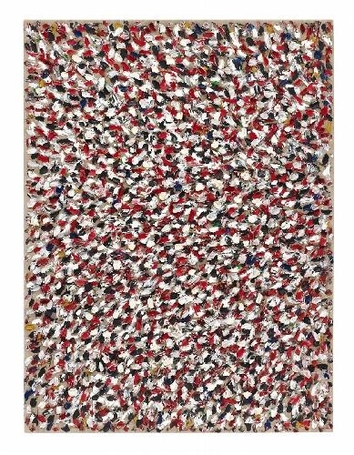 Artwork by Kuno Gonschior, SCHWARZ, WEISS, ROT (BLACK, WHITE, RED), Made of Oil and wax on canvas