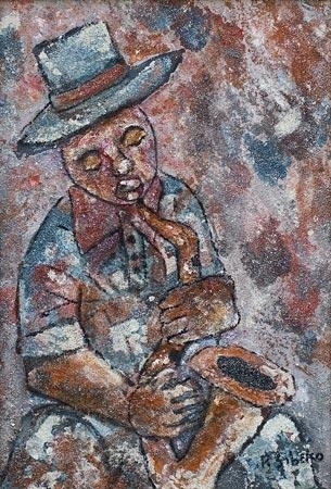 Saxophone player by Peter Sibeko