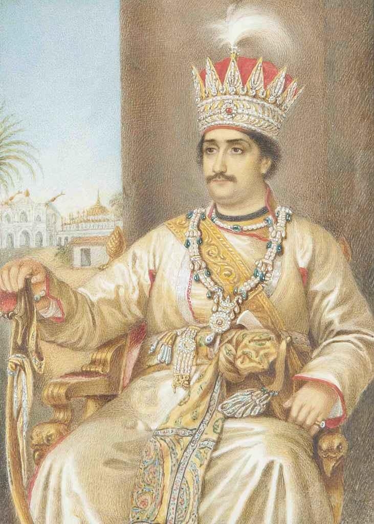 Artwork by Robert Home, Muhammad Azam, A PORTRAIT OF THE KING OF OUDH GHAZI AL-DIN HAYDAR (R. 1814-27 AD), Made of Watercolour on ivory