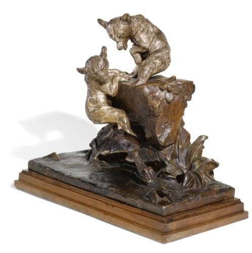 Two Bears and a Crocodile by Charles Paillet