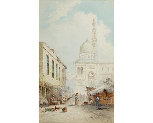 2 works: Eastern street scenes by Edwin St. John