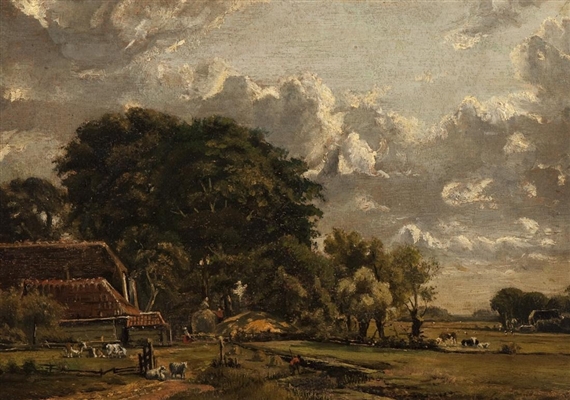 Landscape with a farmstead by Alexander Hieronymus Bakhuyzen