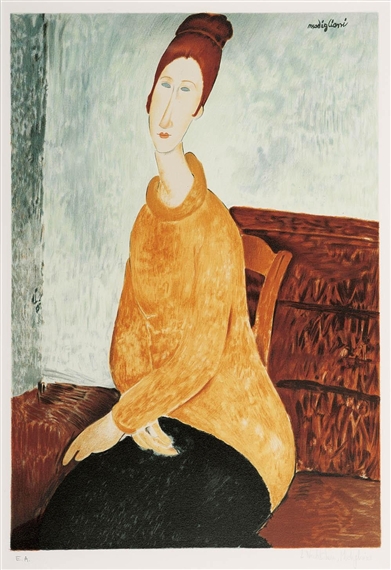 Amedeo Modigliani | Jeanne Hébuterne with Yellow Sweater | MutualArt
