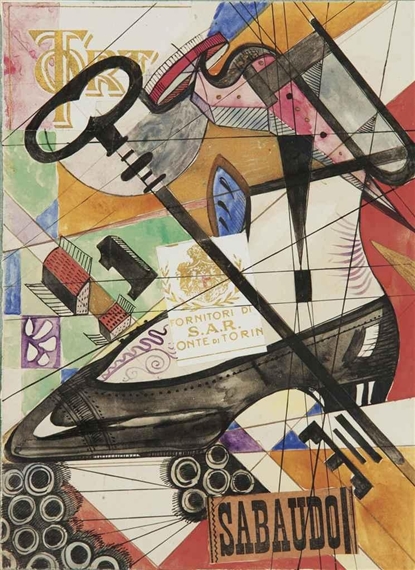 Composizione III con scritta Sabaudo by Filippo de Pisis, 1916