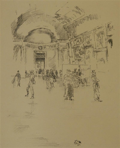 THE LONG GALLERY, LOUVRE by James Abbott McNeill Whistler