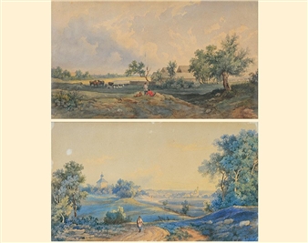 Pair of genre scenes - Aleksy Fomicz Kondyriew