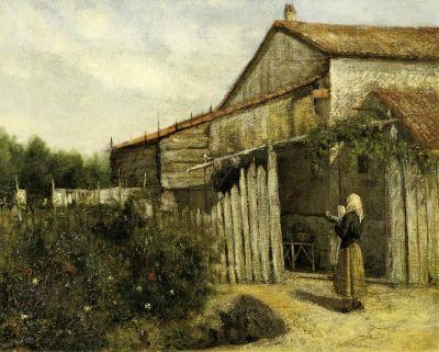 Artwork by Casimiro Sainz y Sainz, Farmstead in Spain, Made of Oil on canvas