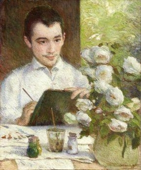 Pierre peignant des fleurs Picture