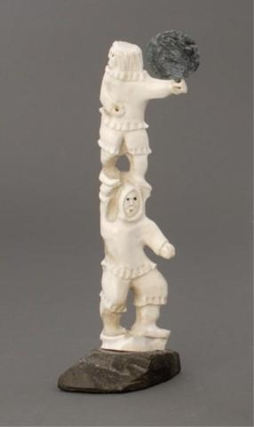 Artwork by Guyasee Veevee, Drum dancer, Made of bone