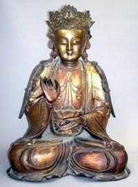 Handsome Chinese Gilt-Bronze Buddha From The Late 19th Or Early 20th Century Gavels For $143,000 At Alderfer Auction & Appraisal, Nov. 17th 