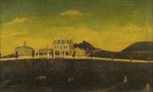 View of the John Hancock House, Beacon Hill, Boston by American School, 18th Century, 18th century