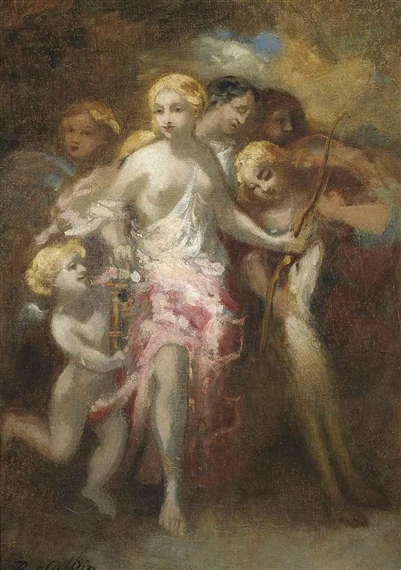 Venus and an entourage of sibyls by Marie-Abraham Rosalbin de Buncey
