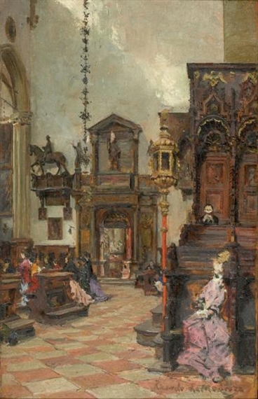 Cathedral Interior by Raimundo de Madrazo y Garreta