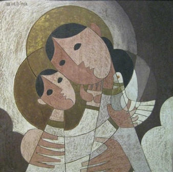 Two figures with bird - Jose Illa Desetvin