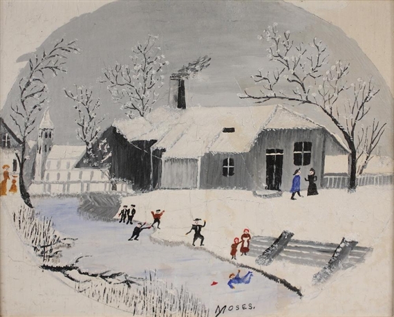 Out for a Slide by Grandma Moses, 1945