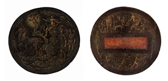 A parade shield: The Triumph of Venus (recto); A Knight tempted by Fortune and Deception in his Dreams and A Knight eluded by Fortune in the forest (verso) Picture