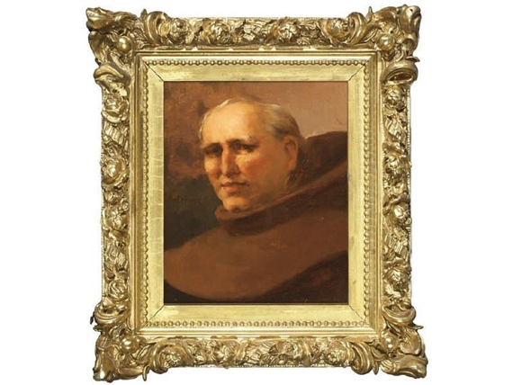 Portrait of a monk by Paul Harney, 1900