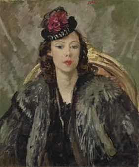 Portrait of Poppet, the artist's daughter, in a black hat - Augustus Edwin John