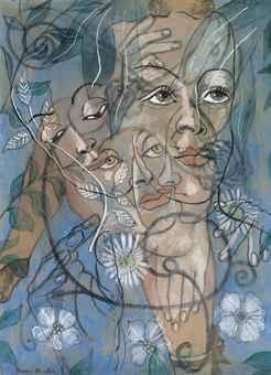 Artwork by Francis Picabia, Hera, Made of oil, gouache, charcoal and pencil on board