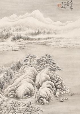 Artwork by Wang Ershui, SNOW-COVERED, Made of ink and color on paper