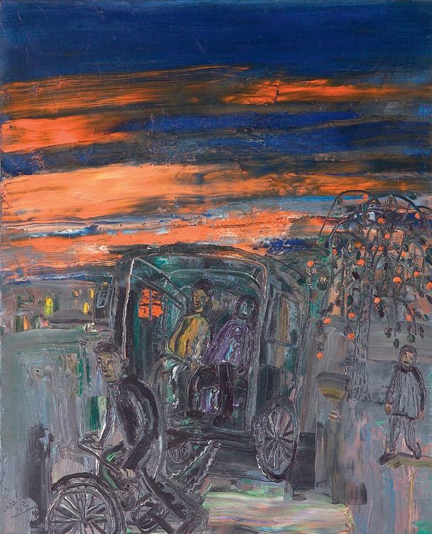 Artwork by Ren Chuanwen, Sunset, Made of Oil on Canvas