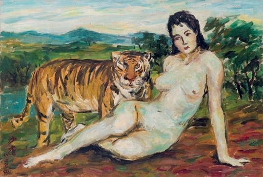 Sha Qi Tiger and Nude Women (1982) MutualArt pic