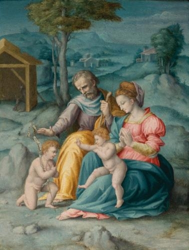 The Holy Family with the Infant Saint John the Baptist by Francesco Bacchiacca