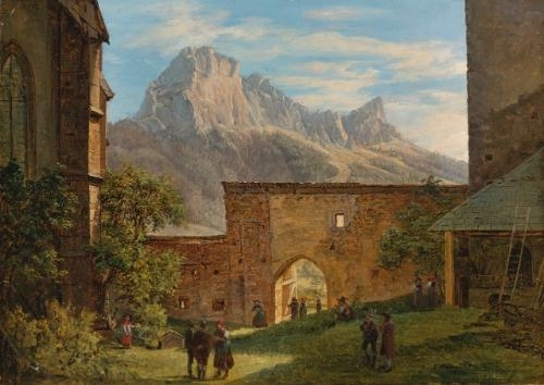 A Mountainous Village Landscape by Ferdinand Georg Waldmüller, 1837