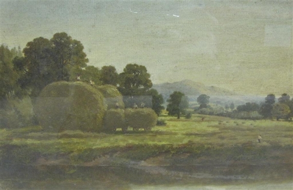 Harvest by the Severn by Albert Edmund Gyngell