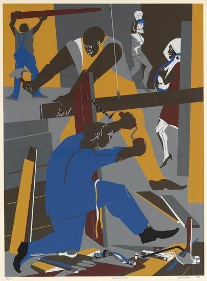 Builders No III by Jacob Lawrence, 1974