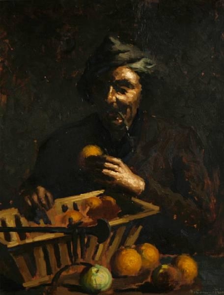 A fruit vendor by Alcide Ernesto Campestrini