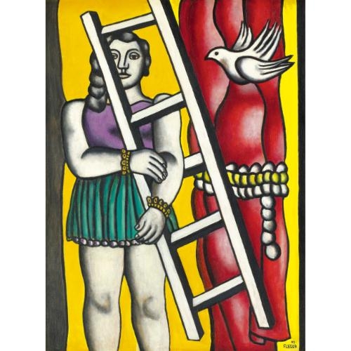 Fernand Léger | La Joie de vivre sur fond rouge (1953) | MutualArt
