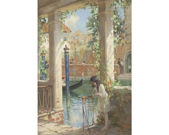 Venetian canal scene - A. M. Jenkins