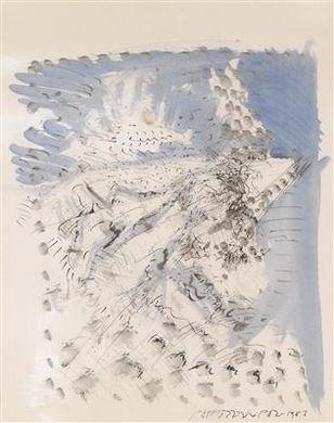 Artwork by Hans Praetterhoffer, Iceland, Made of pen and ink, watercolour on paper