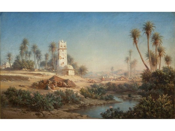 Orientalist encampment by I. O. De Montalant, 1864