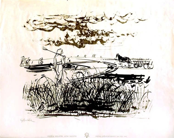 Summer evening by Vojtěch Sedláček, 1943